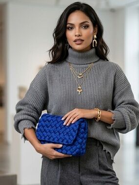 💙💙💙 Cobalt blue woven Falorni bag